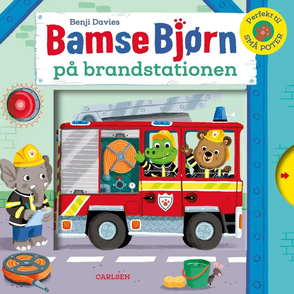 Billede af Bamse Bjørn på brandstationen