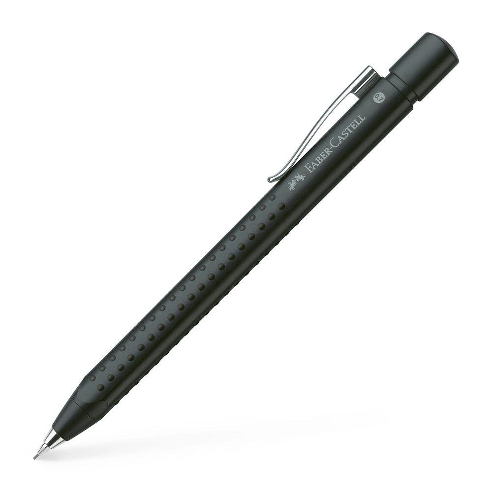 Pencil 0,7 grip Faber-Castell metallic sort