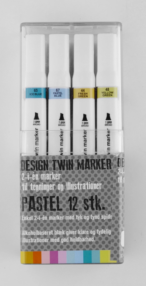 Design twin marker pastel 12 stk