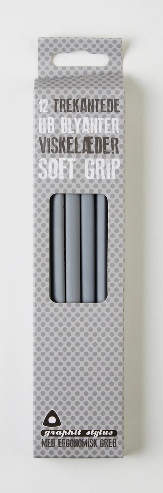 Blyant Graphit Stylus soft grip grå 12 stk billede