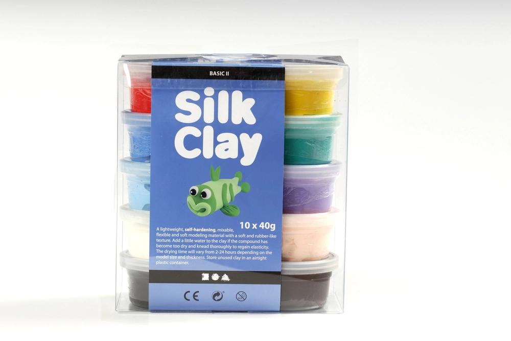 Se Silk Clay - Modellervoks Sæt - Basis Farver - 10x40 G hos Legekæden