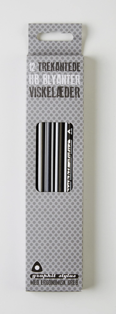 Blyant Graphit Stylus HB striber sølv 12stk billede