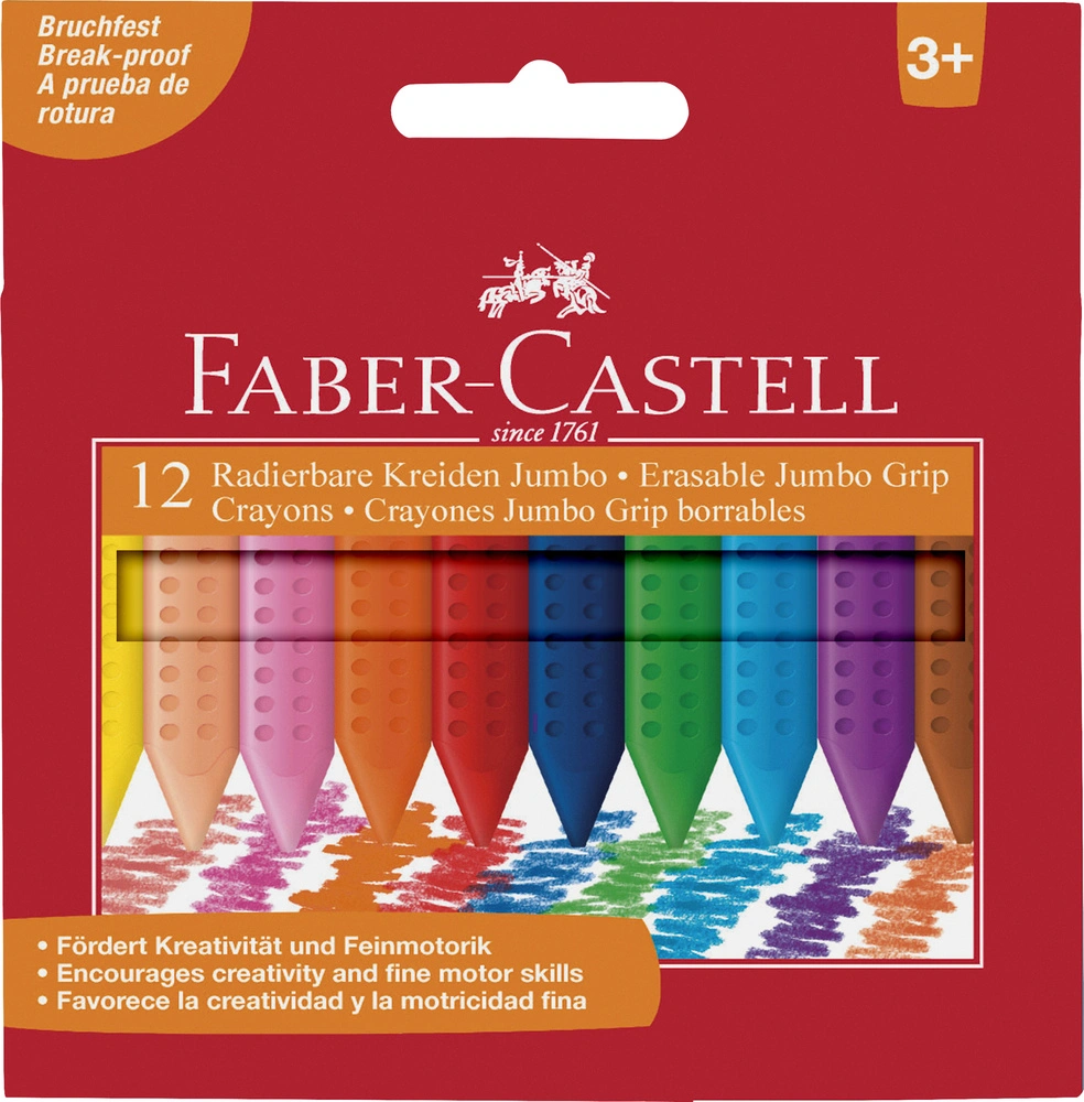 Billede af Plastkridt grip Faber-Castell 12 farver