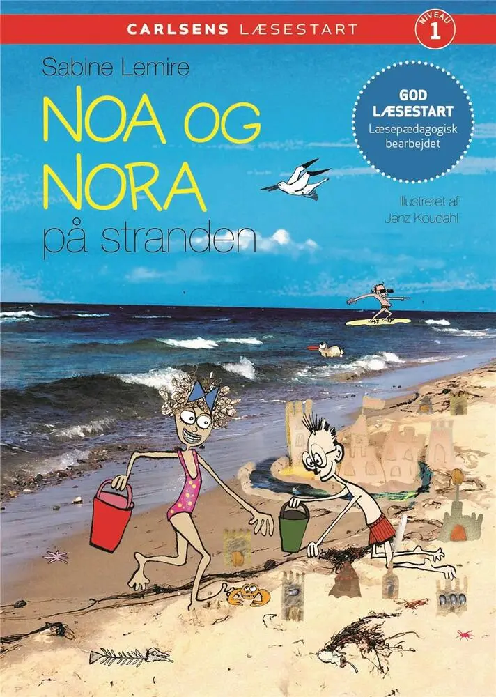 Se Carlsens læsestart - Noa og Nora på stranden hos Legekæden