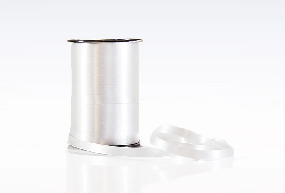 Gavebånd poly glat 10mm /250yds sølv