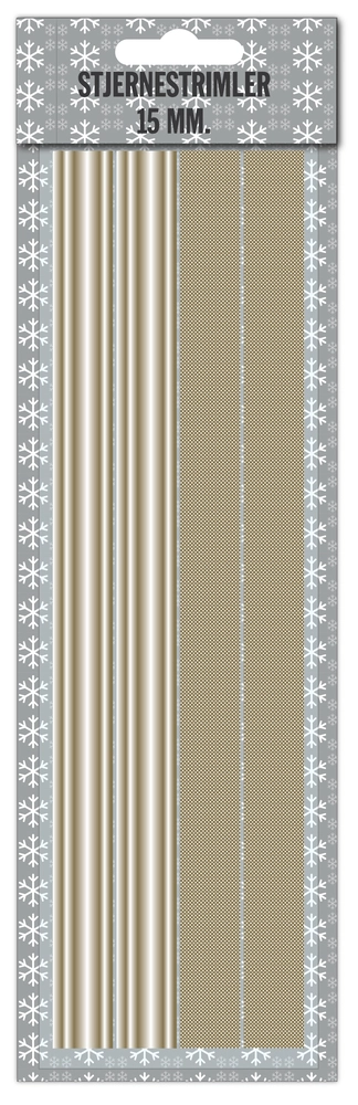 Stjernestrimler glitter 15 mm