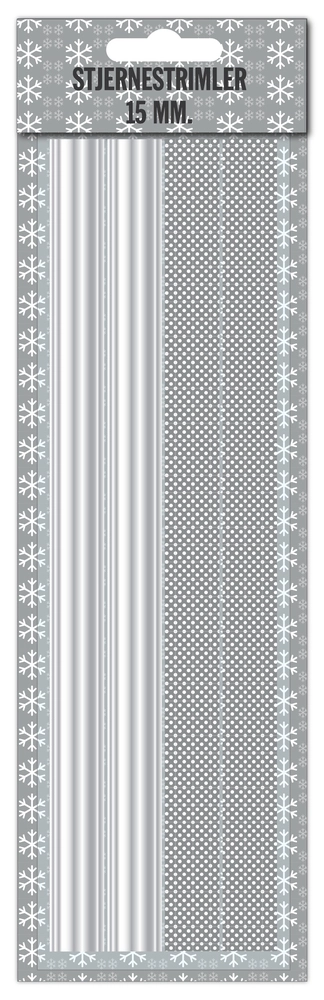 Stjernestrimler glitter 15 mm
