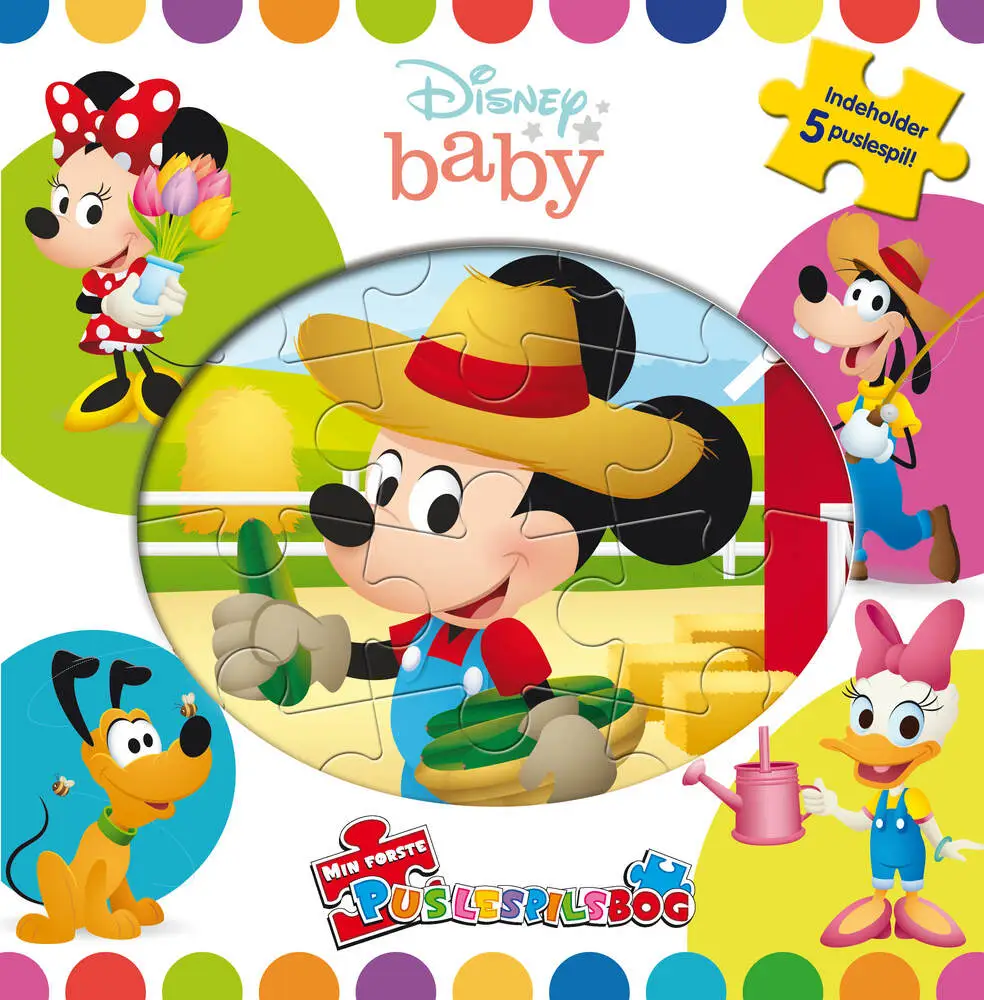 Se Disney Puslespil Til Baby - Min Første Puslespilsbog - 5 Spil hos Legekæden