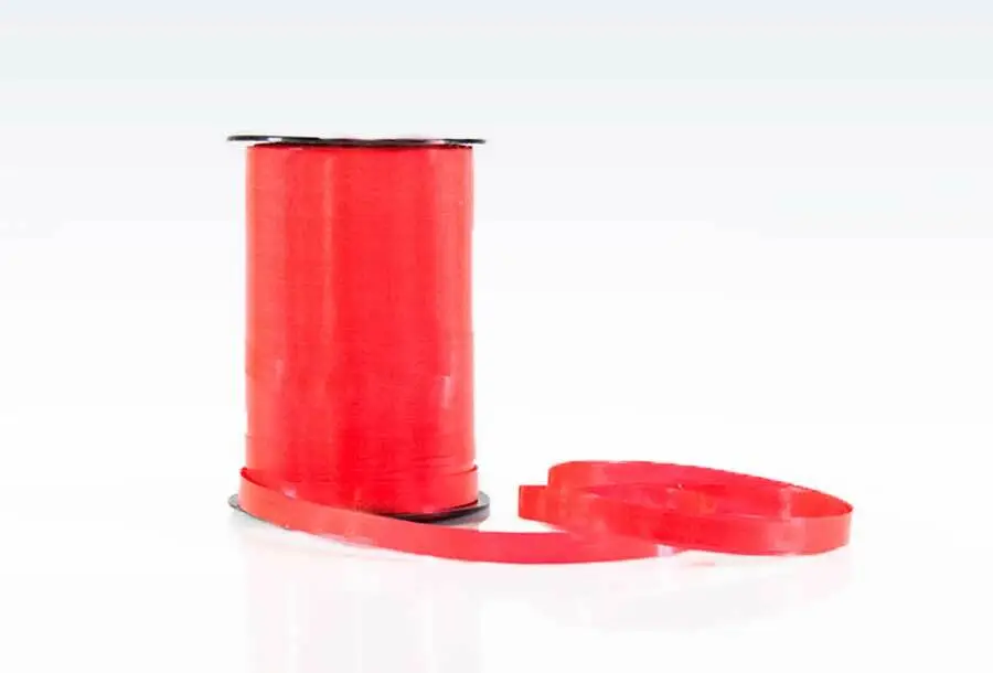 Gavebånd poly glat 10mm /250yds rød