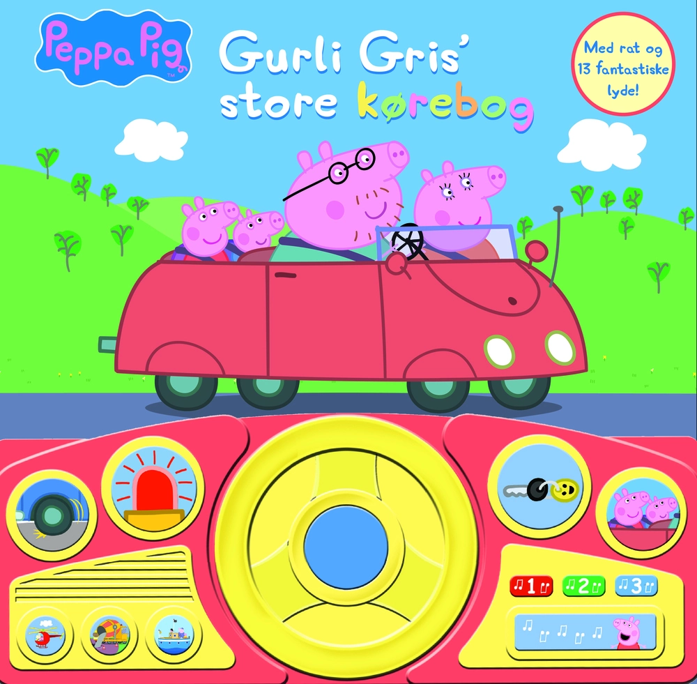 Peppa Pig - Gurli Gris' store kørebog (med rat og 13 fantastiske lyde)