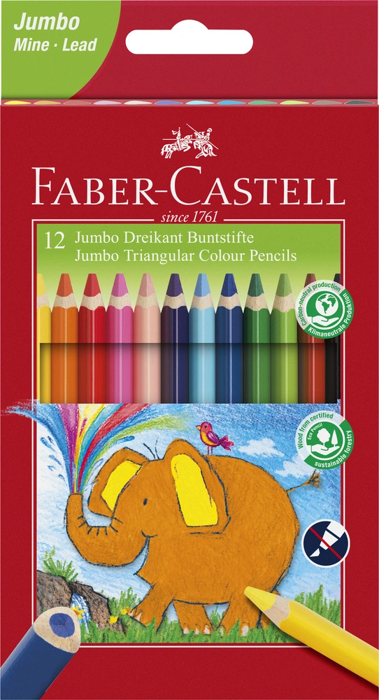 Billede af Farveblyant Faber-Castell Jumbo 12 stk