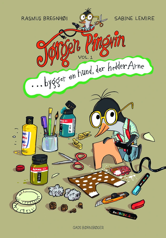 Billede af Jørgen Pingvin bygger en hund, der hedder Arne