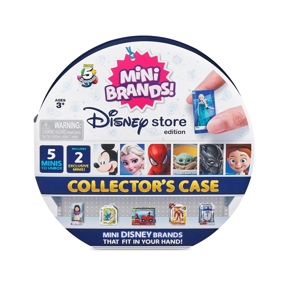 5 Surprise Disney Store Mini Brands Collectors Case