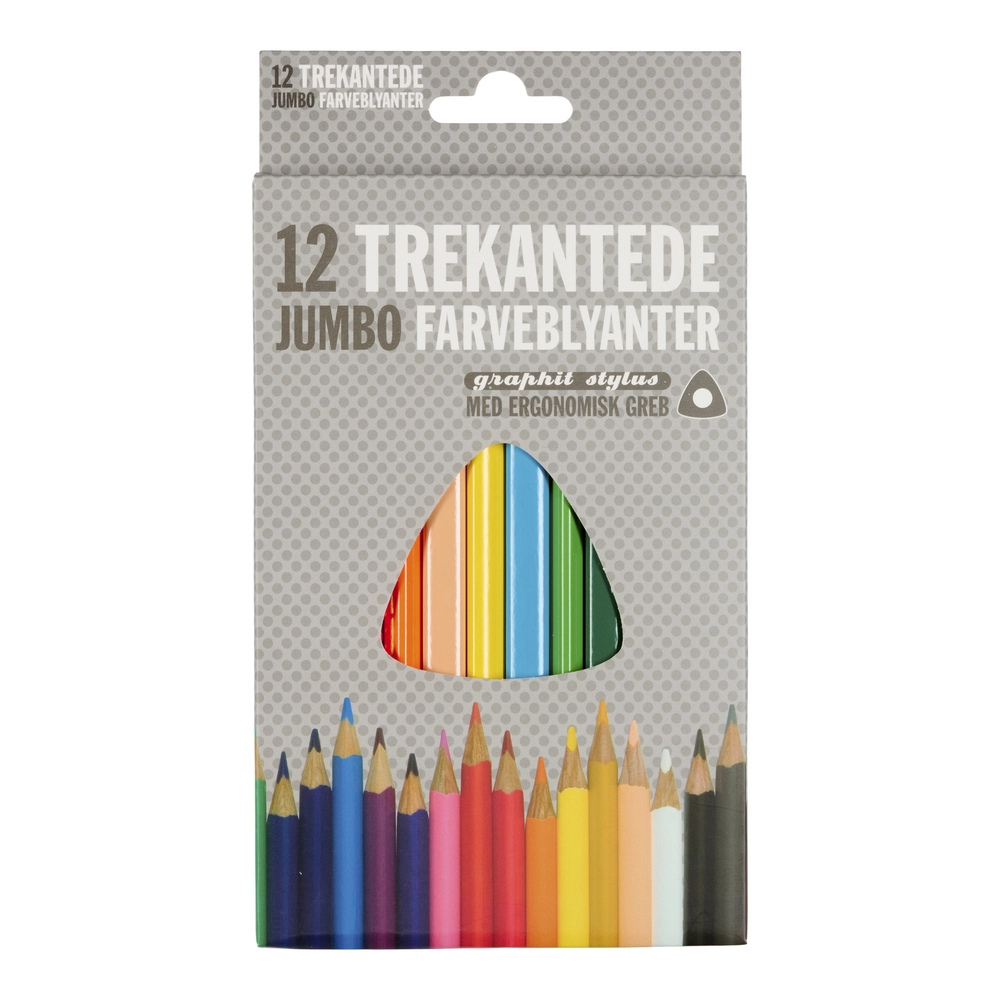 Farveblyanter graphit stylus jumbo 12 stk