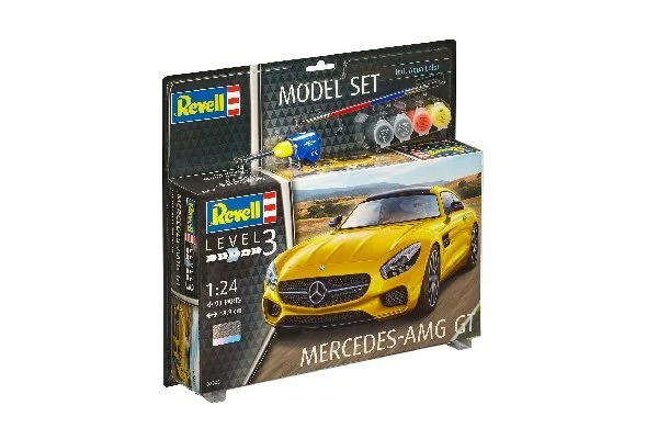 Se Revell - Mercedes Amg Gt Byggesæt Inkl. Maling - 1:24 - Level 3 - 67028 hos Legekæden