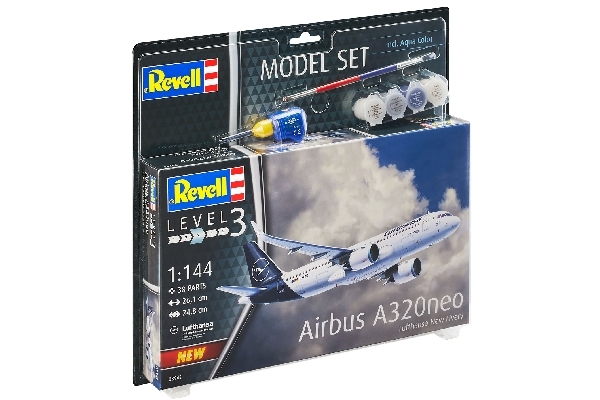 Se Revell - Airbus A320neo Modelfly Byggesæt - Level 3 - 1:144 - 63942 hos Legekæden