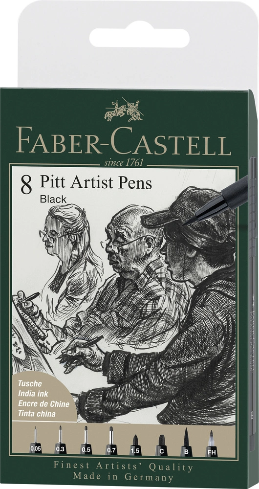 Se Tusser Pitt Artist Pen Sort 8 Ass hos Legekæden