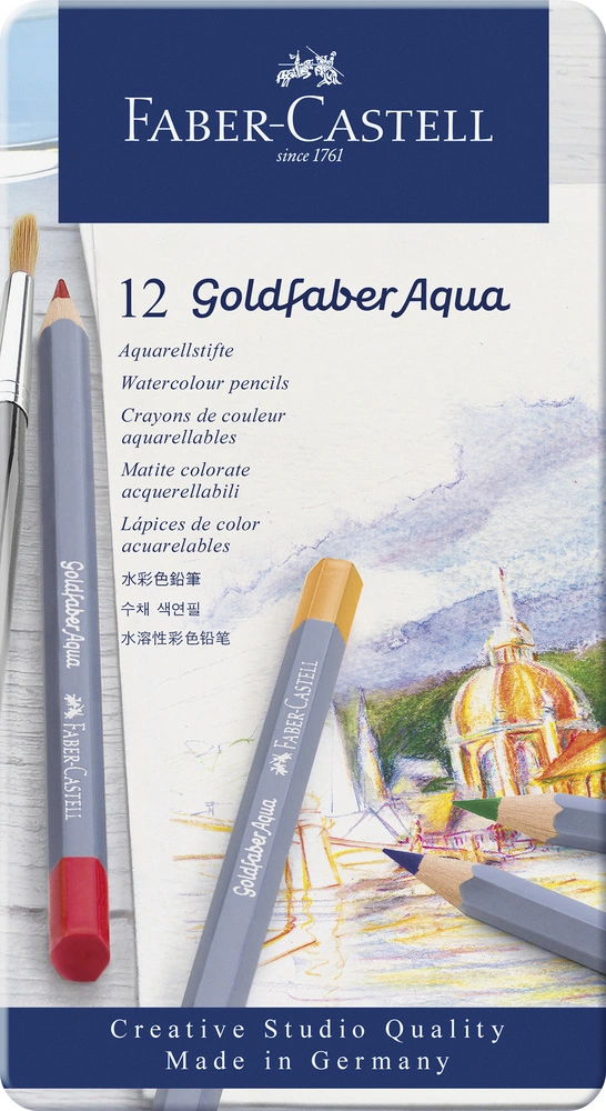 Se Farveblyant Goldfaber Akvarel tinæske 12 ass hos Legekæden