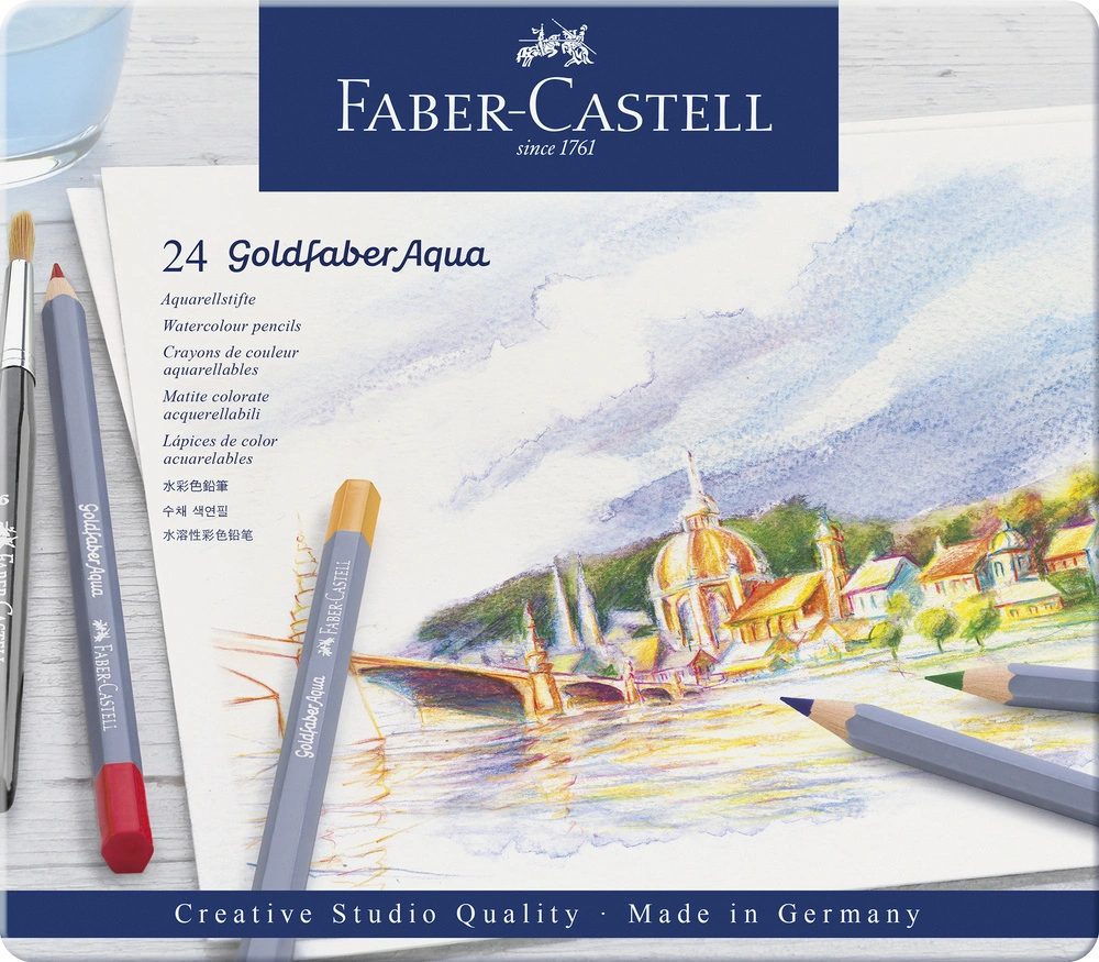 Se Faber-castell - Akvarel Blyanter I Tinæske - Goldfaber Aqua - 24 Stk. hos Legekæden
