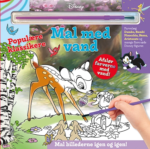 Se Mal med vand - Disney - Populære klassikere (bog med pensel - farvelæg igen og igen) hos Legekæden