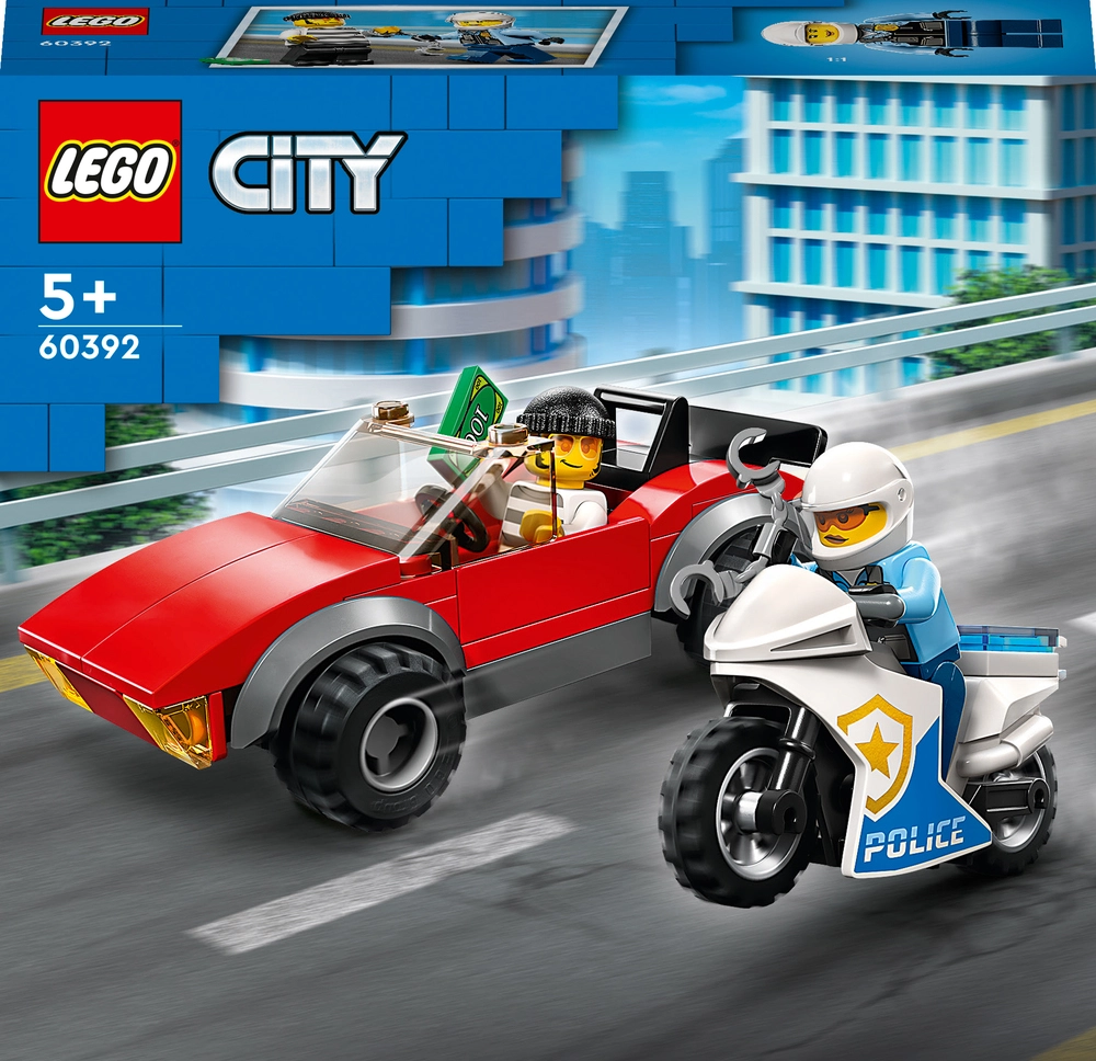 Billede af 60392 LEGO City Police Politimotorcykel på biljagt hos Legekæden