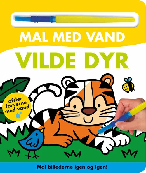 Se Mal med vand - Vilde dyr (papbog med pensel - farvelæg igen og igen) hos Legekæden