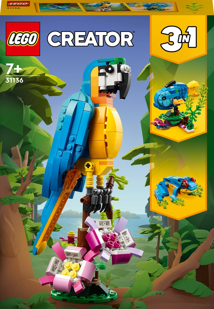 Se Lego Creator 3-in-1 - Eksotisk Papegøje - 31136 hos Legekæden