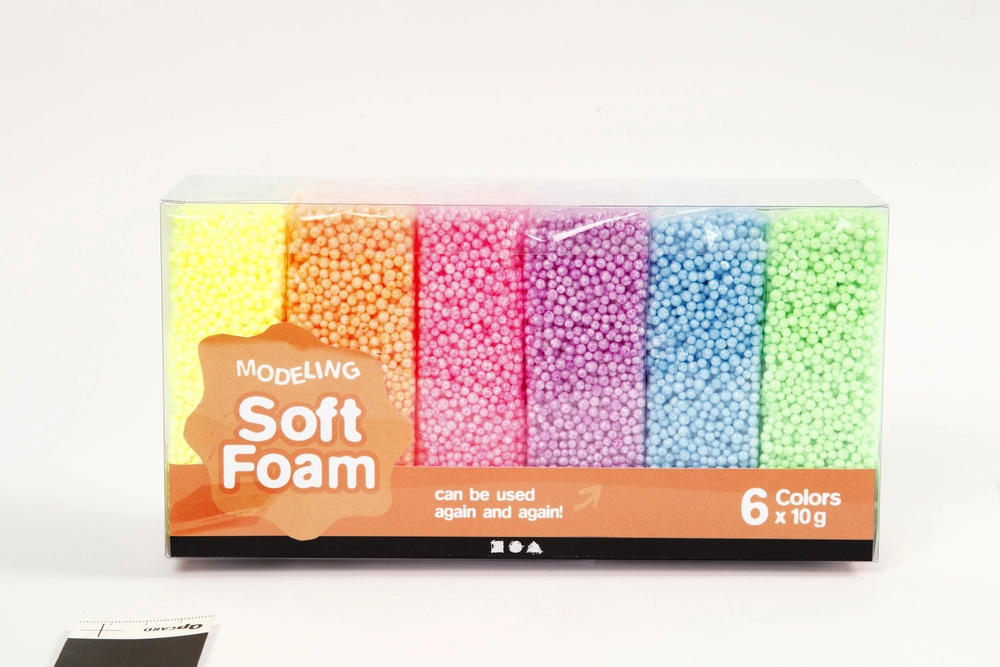 Billede af Soft foam 6 ass pastel farver 10 g hos Legekæden