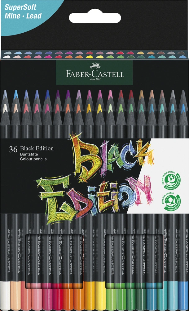 Se Faber-castell - Farveblyanter - Black Edition - 36 Farver hos Legekæden