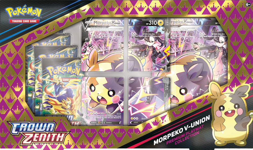 Se Pokémon V-UNION Box: Crown Zenith - Morpeko Premium Playmat Collection hos Legekæden