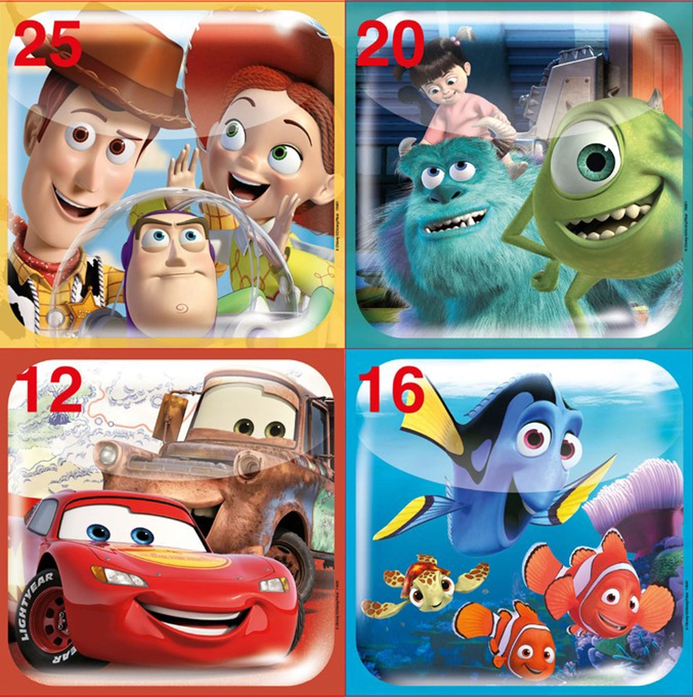 Billede af Puslespil Disney Pixar 12-16-20-25 brikker