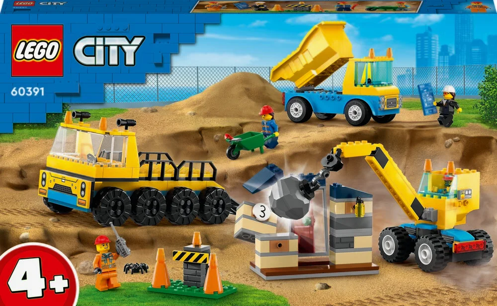 Se 60391 LEGO City Great Vehicles Entreprenørmaskiner og nedrivningskran hos Legekæden