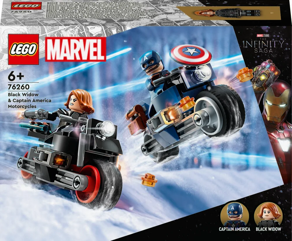 Se Lego Marvel - Captain America Og Black Widows Motorcykler - 76260 hos Legekæden