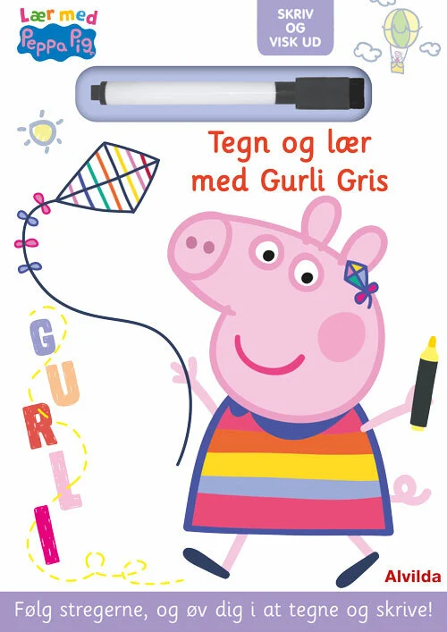 Billede af Peppa Pig - Lær med Gurli Gris - Skriv og visk ud - Tegn og lær med Gurli Gris