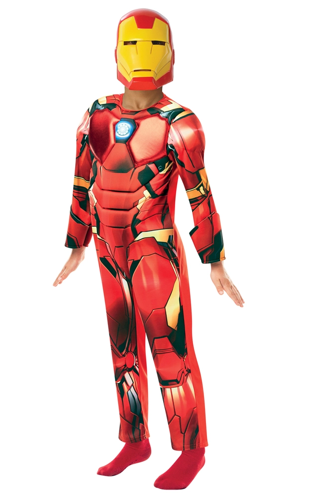 Billede af Iron Man Deluxe udklædningsdragt og maske str 3-4 år
