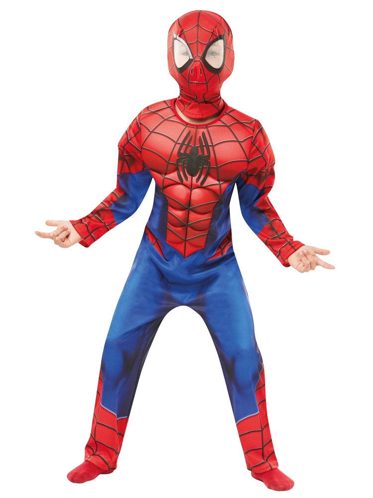 Spiderman Deluxe dragt med maske str. 5-6 år