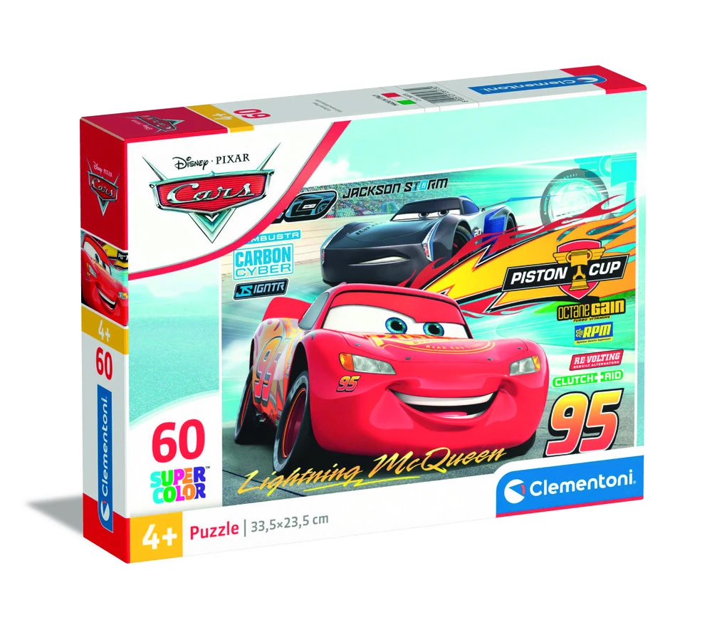 Se Disney Puslespil - Cars - Super Color - Clementoni - 60 Brikker hos Legekæden