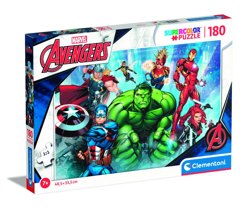 Se Marvel Puslespil - Avengers - Super Color - Clementoni - 180 Brikker hos Legekæden