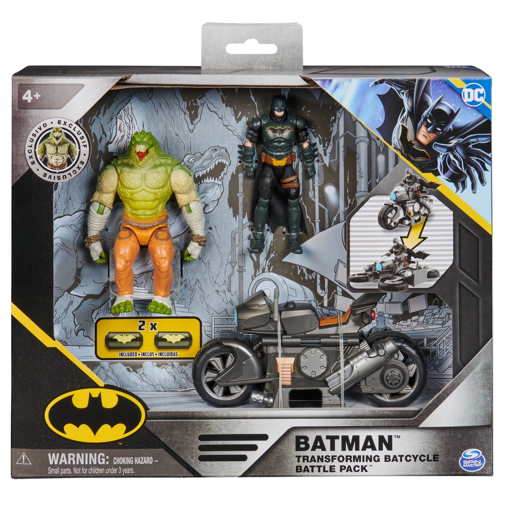 Se Batman - Batcycle Med Killer Croc Figur Og Batman Figur - 10 Cm hos Legekæden