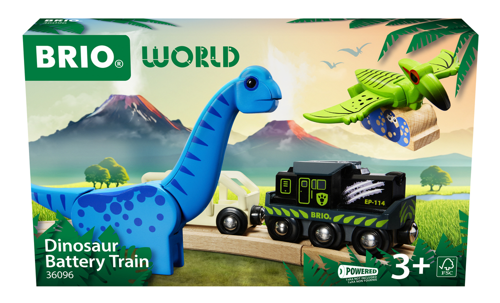 Se Brio - Dinosaur Battery Train - 36096 hos Legekæden