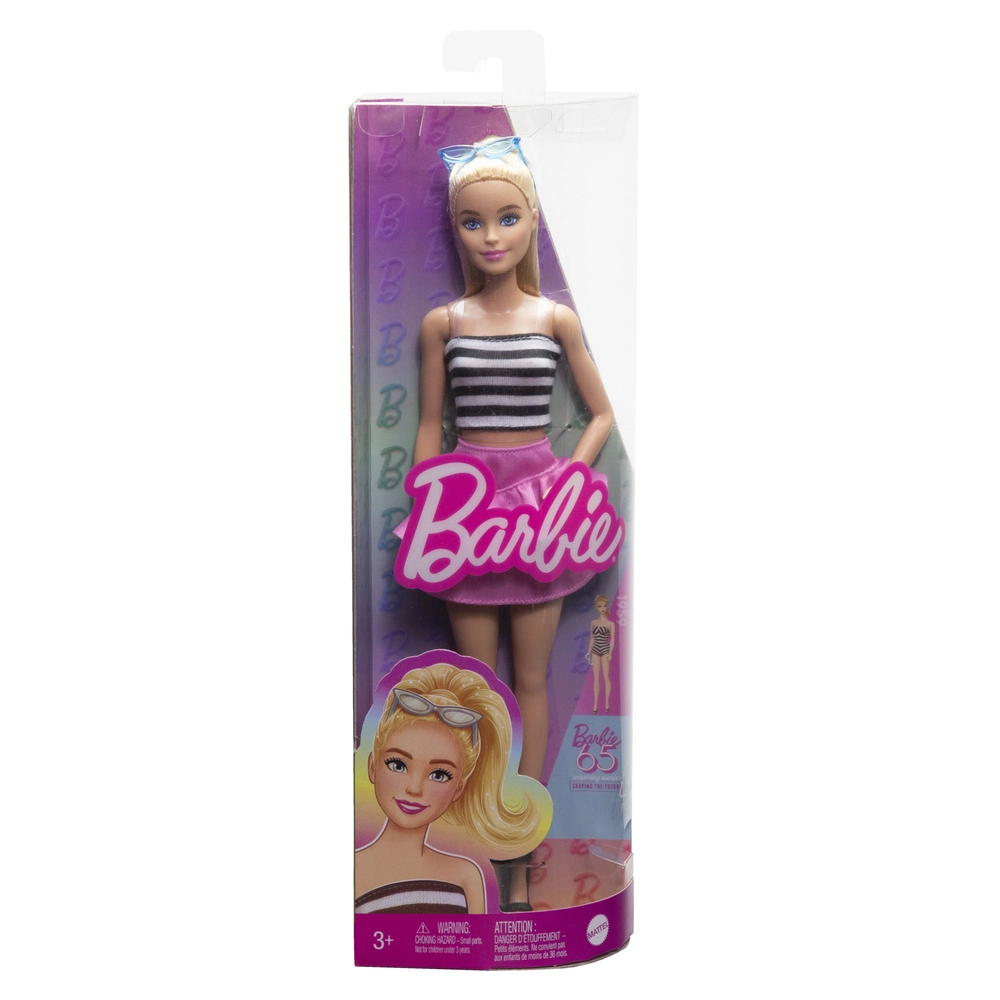 Se Barbie Fashionista Dukke Sort/Hvid Kjole hos Legekæden