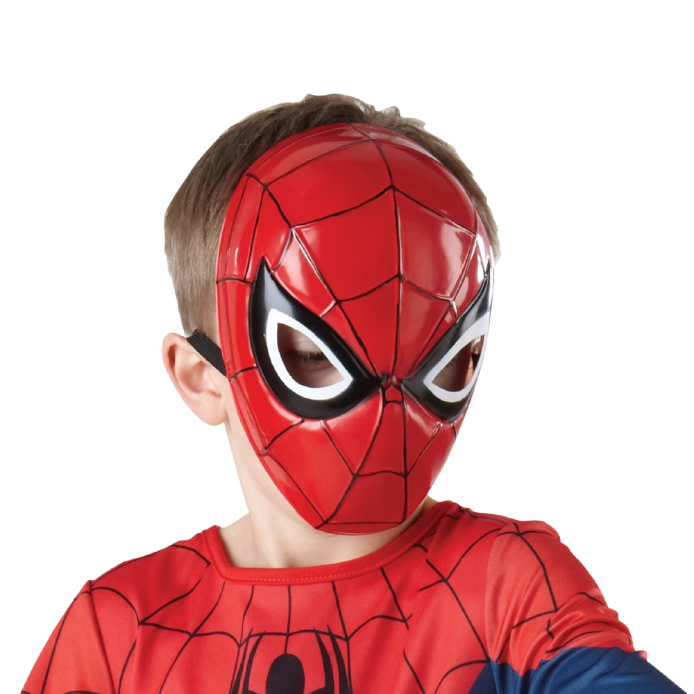 Se Spiderman maske i plast - one size hos Legekæden