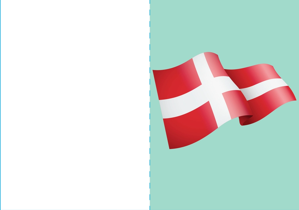 Kort 4/4 m/konvolutter flag/balloner billede