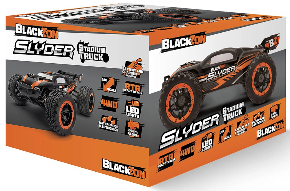 Se Blackzon - Slyder Stadium Truck Fjernstyret - 1:16 - Orange hos Legekæden