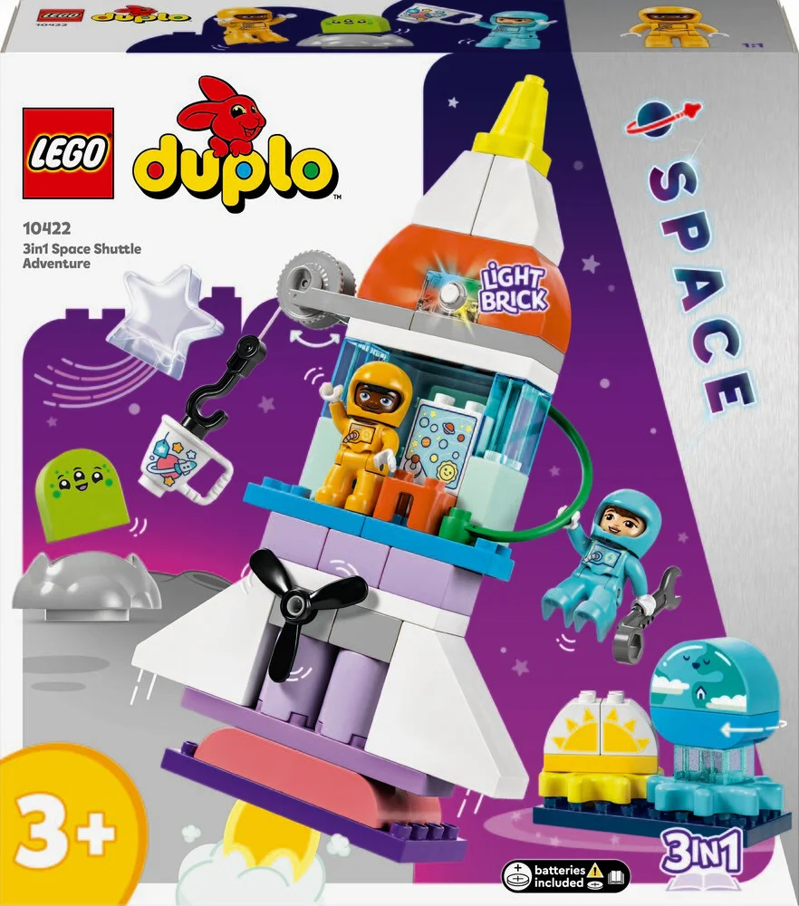Se 10422 LEGO DUPLO Town 3-i-1-eventyr med rumfærge hos Legekæden