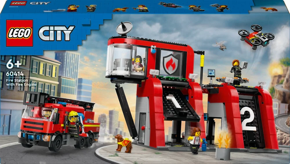 Se 60414 LEGO City Fire Brandstation med brandbil hos Legekæden
