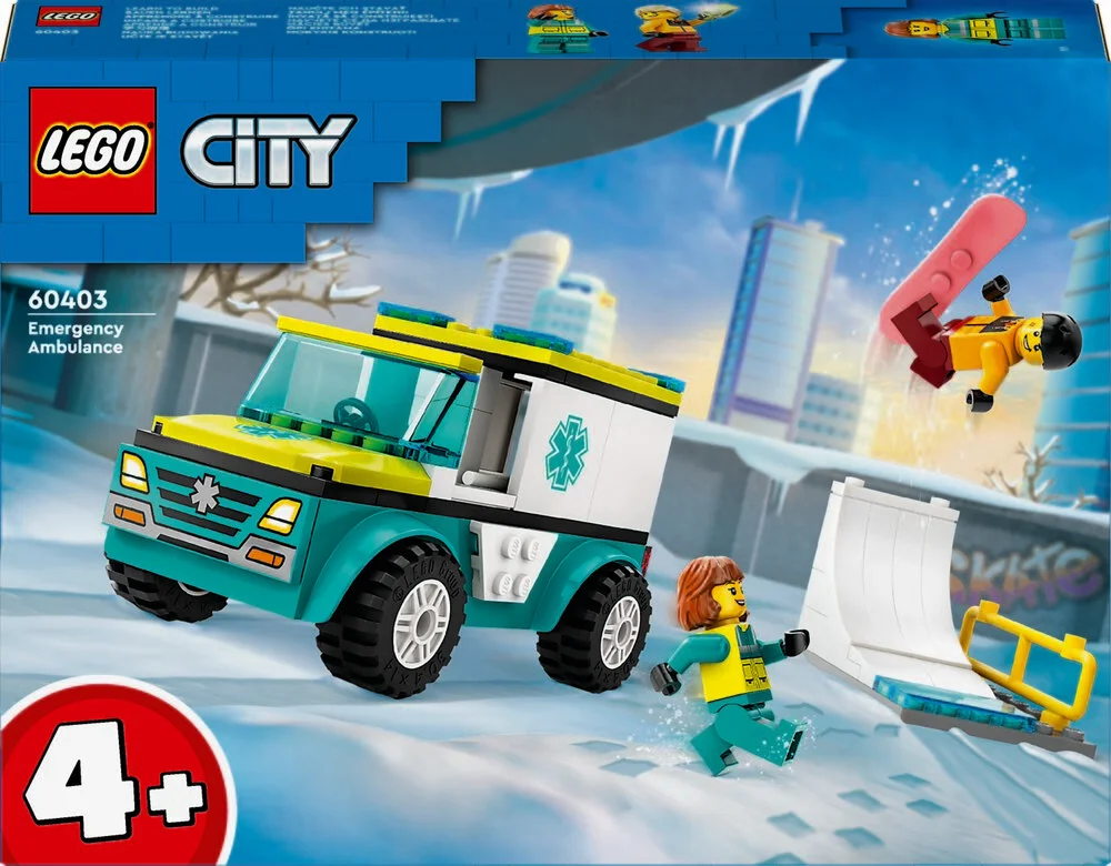 Se 60403 LEGO City Great Vehicles Ambulance og snowboarder hos Legekæden
