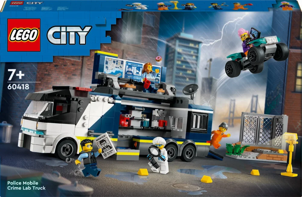 Se LEGO City Politiets mobile kriminallaboratorium legetøjslastbil hos Legekæden