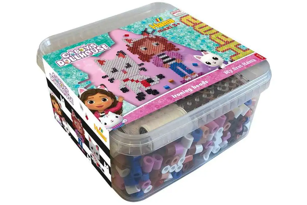 Hama maxi Gabby's Dollhouse perler og plade i bøtte