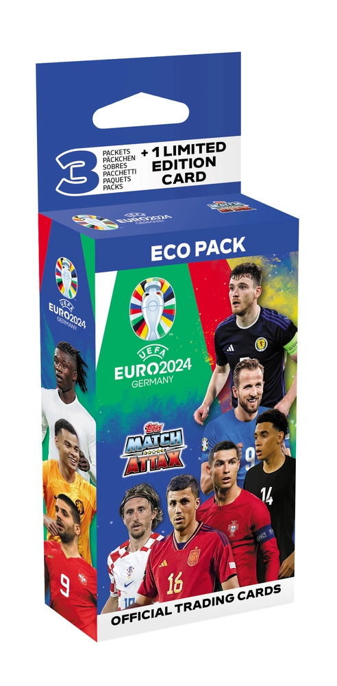 Se Topps Match Attax - Euro 2024 - Eco Pack (3 Boosters + 1 Limited Edition) hos Legekæden
